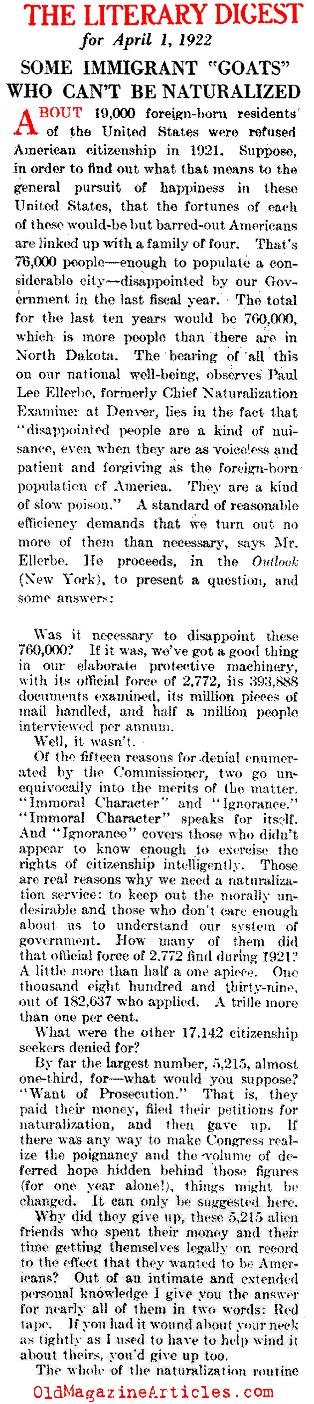 Citizenship Denied  (Literary Digest, 1922)